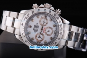 Rolex Daytona Automatic Movement with Diamond Marking and White Dial