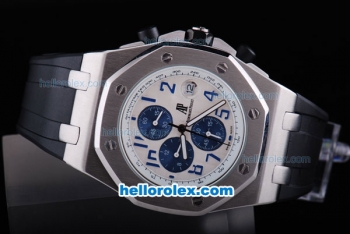 Audemars Piguet Royal Oak Offshore Working Chronograph Quartz Movement White Case with Blue Markers