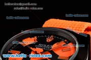 Rolex Milgauss "I lover you" Bamford Editon Orange Asia 2813 Automatic PVD Case Orange Nylon Strap with Black Dial Orange Stick Markers