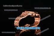 Audemars Piguet Royal Oak Chronograph Swiss Valjoux 7790 Automatic Rose Gold/Diamonds Case with Blue Dial Diamonds Bezel and Stick Markers (EF)