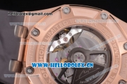 Audemars Piguet Royal Oak Offshore Chronograph Michael Schumacher Clone AP Calibre 3126 Automatic Rose Gold Case with Black Dial Stick Markers and Grey Rubber Strap (J12)