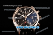 IWC Pilot's Watch Chrono Swiss Valjoux 7750 Automatic Steel Case with Grey Dial and White Arabic Numeral Markers (BP)