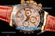 Rolex Daytona Chrono Swiss Valjoux 7750 Automatic Yellow Gold Case with Ceramic Bezel White Dial and Stick Markers(BP)