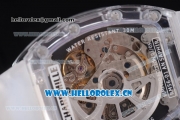 Richard Mille RM 011 Felipe Massa Flyback Chronograph Swiss Valjoux 7750 Automatic Sapphire Crystal Case with Skeleton Dial Red Inner Bezel and Aerospace Nano Translucent Strap