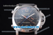 Panerai Luminor 1950 Regatta 3 Days Chrono Flyback Titanio Asia ST25 Automatic Steel Case with Black Dial Stick Markers and Black Rubber Strap