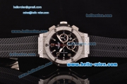 Hublot Big Bang Chrono Swiss Valjoux 7750-DD Automatic Steel Case Diamond Bezel with Black Rubber Strap and Black Dial