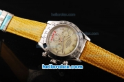 Rolex Daytona Automatic Movement MOP Dial with Roman Markers and Yellow Leather Strap