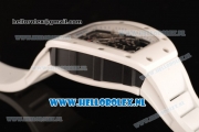 Richard Mille RM 055 9015 Auto Ceramic Case with Skeleton Dial and White Rubber Strap - 1:1 Origianl (KV)