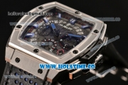 Hublot MP-06 Senna Chrono Miyota OS20 Quartz Steel Case with Skeleton Dial and Blue Stick Markers