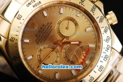 Rolex Daytona II Automatic Movement Full Gold with Stick Markers and Gold Dial