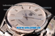 Tag Heuer Carrera Calibre 5 Swiss ETA 2824 Automatic Steel Case/Strap with White Dial