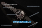 Omega Speedmaster Moonwatch Co-Axial Chronograph Miyota Quartz PVD Case with Black Dial and White Stick Markers