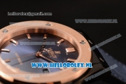 Hublot Classic Fusion 9015 Auto PVD/Rose Gold Case with Blue Dial and Blue Leather Strap