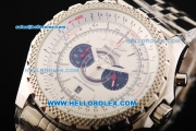 Breitling Bentley Supersports Chronograph Miyota Quartz Movement Full Steel with White Dial and Stick Markers