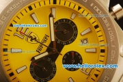 Ferrari Chronogaph Swiss ETA Quartz Full Steel with Yellow Dial and 7750 Coating