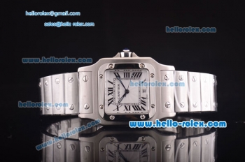 Cartier Santos Swiss ETA 2671 Automatic Movement Steel Case and Strap with White Dial