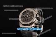 Audemars Piguet Royal Oak Offshore Chrono Swiss Valjoux 7750 Automatic Steel Case with Grey Leather Strap and Black Dial (J12)