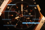 Hublot Big Bang King Chronograph Miyota Quartz Movement Rose Gold Case with Black Dial and PVD Bezel