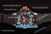 Richard Mille RM028 Swiss Valjoux 7750 Automatic PVD Case with Skeleton Dial and Black Rubber Strap - Blue Inner Bezel