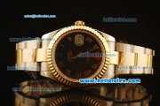 Rolex Datejust II Swiss ETA 2836 Automatic Full Steel with Yellow Gold Bezel and Black Dial-Gold Roman Markers