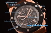 Audemars Piguer Royal Oak Offshore Chronograph Swiss Valjoux 7750 Automatic Rose Gold Case with Numeral Markers Black Dial and PVD Bezel -Super LumiNova