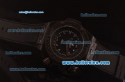 Hublot King Power Swiss ETA 2836 Automatic Carbon Fiber Case with Black Dial and Black Rubber Strap