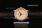 Vacheron Constantin Malte Swiss ETA 2836 Automatic Rose Gold Case with Rose Gold Diamond Bezel and White Dial-Alligator Strap Vacheron Constantin Malte Swiss ETA 2836 Automatic Rose Gold Case with Rose Gold Diamond Bezel and White Dial-Alligator Strap
