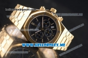 Audemars Piguet Royal Oak Miyota Quartz Yellow Gold Case/Bracelet with Black Dial and Stick Markers