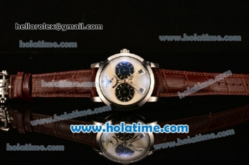 Patek Philippe Grand Complication ST25 Automatic Steel Case with White Dial and Brown Leather Strap - ETA Coating