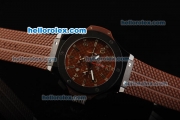 Hublot Big Bang King Chronograph Miyota Quartz Movement Brown Dial with Brown Rubber Strap and PVD Bezel