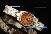 Rolex Oyster Perpetual Automatic Movement Full Steel with ETA Coating Case with Orange Dial