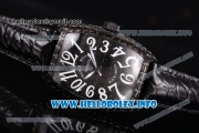 Franck Muller Black Croco Asia 2813 Automatic PVD Case wtih White Arabic Numeral Markers and Black Dial (BP)