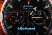 Omega Seamaster Planet Ocean Chronograph Automatic with Black Dial,Orange Bezel-Stainless Steel Strap