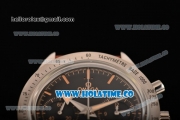Omega Speedmaster '57 Co-Axial Chronograph Clone Omega 9300 Automatic Steel Case with Black Dial Stick Markers and Brown Leather Strap (EF)