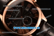 Cartier Drive de Cartier Asia Automatic Rose Gold Case with Black Dial and Black Leather Strap (ZF)