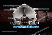 Antoine Preziuso Tourbillons Mega Tourbillon Swiss Manual Winding Steel Case with Silver/Skeleton Dial and Brown Leather Strap