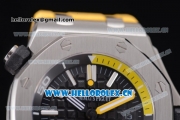 Audemars Piguet Royal Oak Offshore Diver Asia Automatic Steel Case with Black Dial Yellow Rubber Strap and Stick Markers (EF)