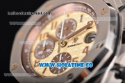 Audemars Piguet Royal Oak Offshore Safari 2014 Chrono Swiss Valjoux 7750 Automatic Steel Case/Bracelet with Yellow Dial and Brown Arabic Numeral Markers - 1:1 Original (NOOB)