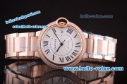 Cartier Ballon Bleu Automatic Full Rose Gold with Diamond Bezel and White Dial