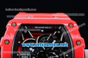 1:1 Richard Mille RM 35-02 RAFAEL NADA Japanese Miyota 9015 Automatic Red PVD Case with Skeleton Dial White Crown Red Rubber Strap