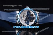 Ulysse Nardin Executive Dual Time & Big Date Asia ST25 Automatic Steel Case Silver Dial White Markers and Blue Rubber Strap Ulysse Nardin Executive Dual Time & Big Date Asia ST25 Automatic Steel Case Silver Dial White Markers and Blue Rubber Strap