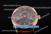 IWC Portugieser Power Reserve Clone IWC 52010 Automatic Rose Gold Case with Arabic Numeral Markers and Grey Dial (ZF)