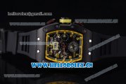 Richard Mille RM011-FM Asia ST25 Automatic PVD Case with Skeleton Dial PVD Bezel Arabic Numeral Markers and Black Rubber Strap