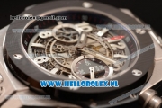 Hublot Big Bang Unico Chrono Swiss Valjoux 7750 Automatic Steel Case Steel Bezel with Skeleton Dial and Black Rubber Strap - 1:1 Original