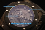 Hublot Big Bang Chronograph Miyota Quartz Movement PVD Case with Black Dial and Silvered Stick Markers