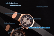 Ulysse Nardin Maxi Marine Chrono Japanese Miyota OS20 Quartz Rose Gold Case with Black Rubber Strap and Black/Silver Dial