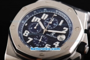 Audemars Piguet Royal Oak Offshore Chronograph Quartz Movement with Blue Dial and White Marking-SS Strap