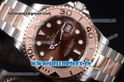 Rolex Yacht Master 40 Miyota 8215 Automatic Two Tone Case/Bracelet with Brown Dial and Dot Markers