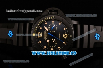 Panerai PAM 617 Luminor Submersible Flyback Asia Automatic Titanium Case with Black Dial and Yellow Dot Markers