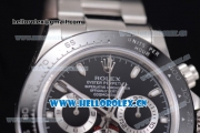 Rolex Daytona Clone Rolex 4130 Automatic Stainless Steel Case/Bracelet with Black Dial and Stick Markers (EF)